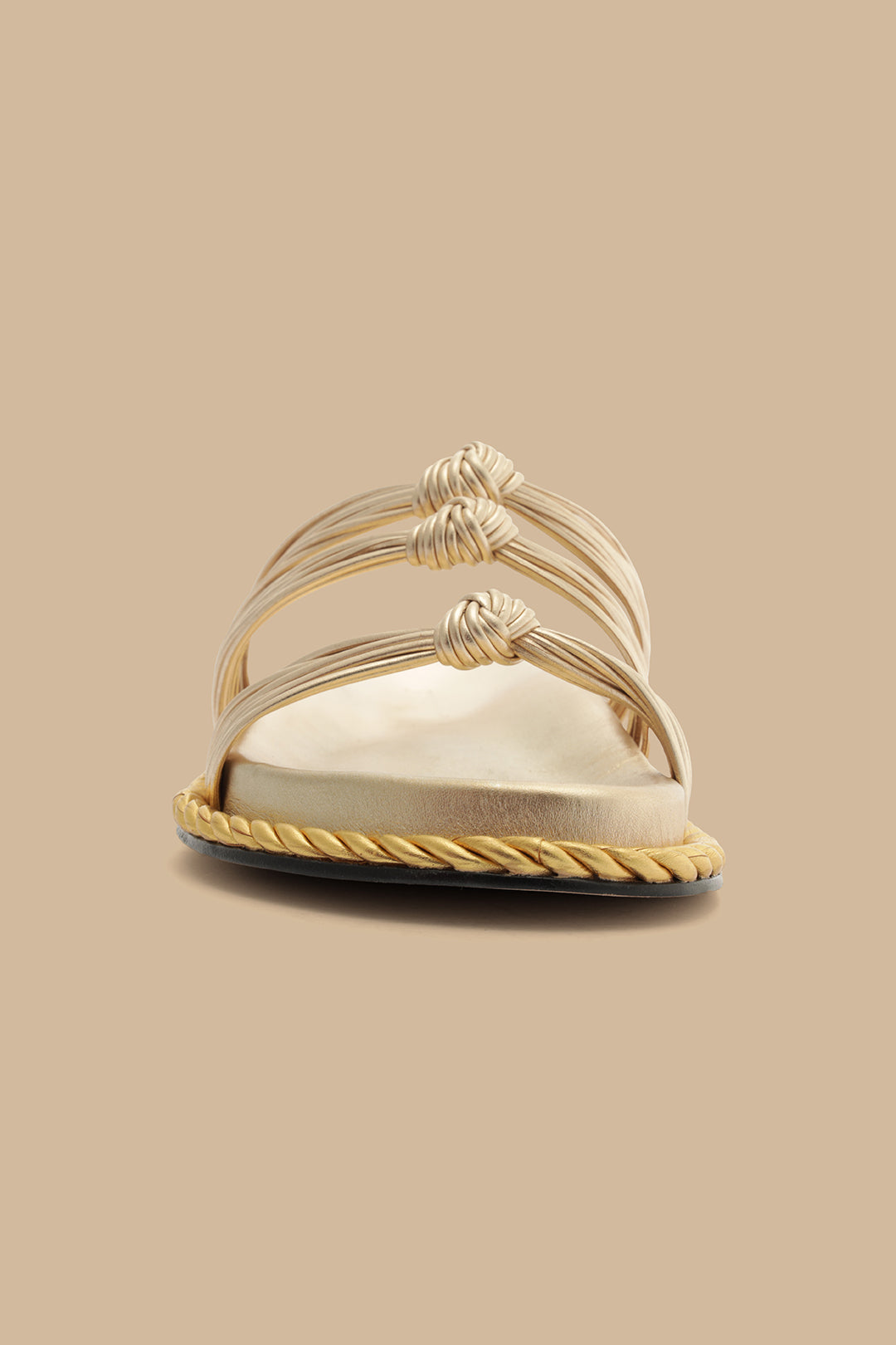 Gold Knot Slide Sandal