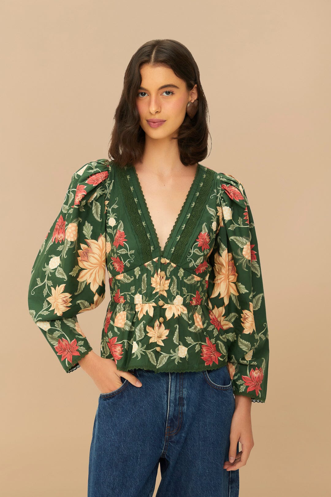 Green Pineapple Garden Blouse