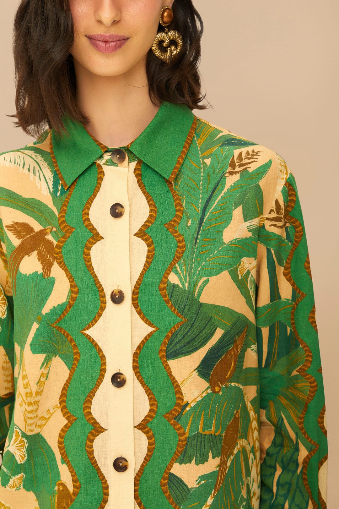 Beige Tropical Isla Shirt