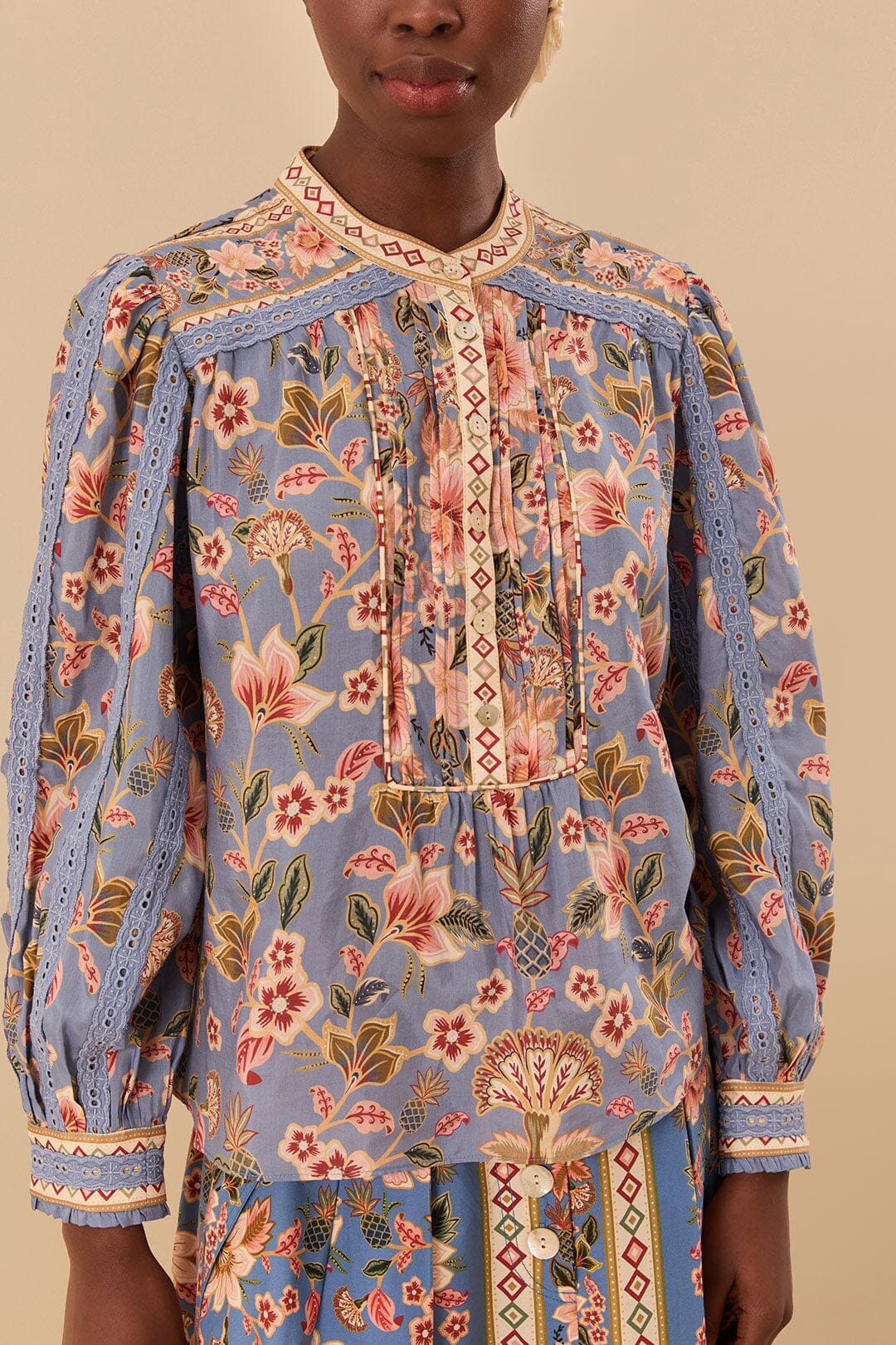 Blue Superbloom Tapestry Blouse