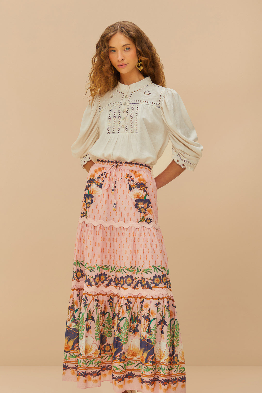 Pink Dream Garden Maxi Skirt