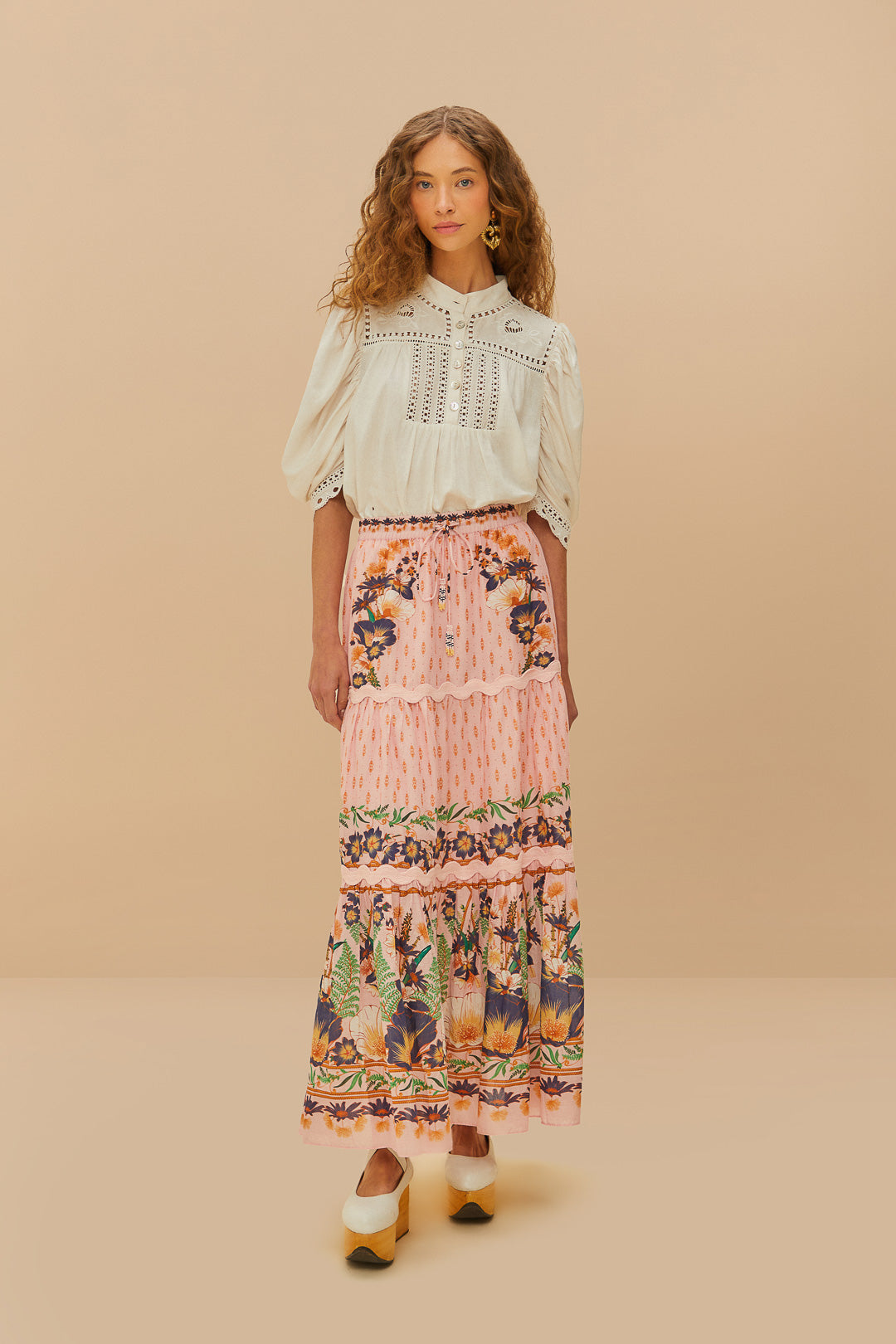 Pink Dream Garden Maxi Skirt