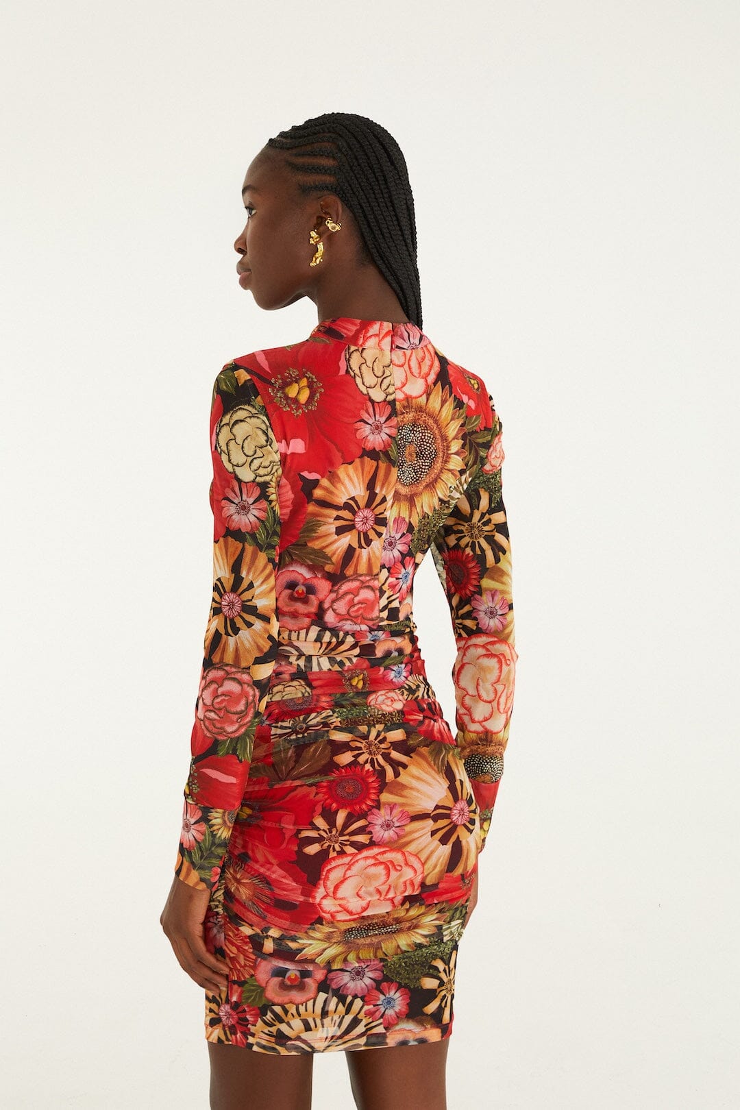 Black Flowershop Tulle Mini Dress