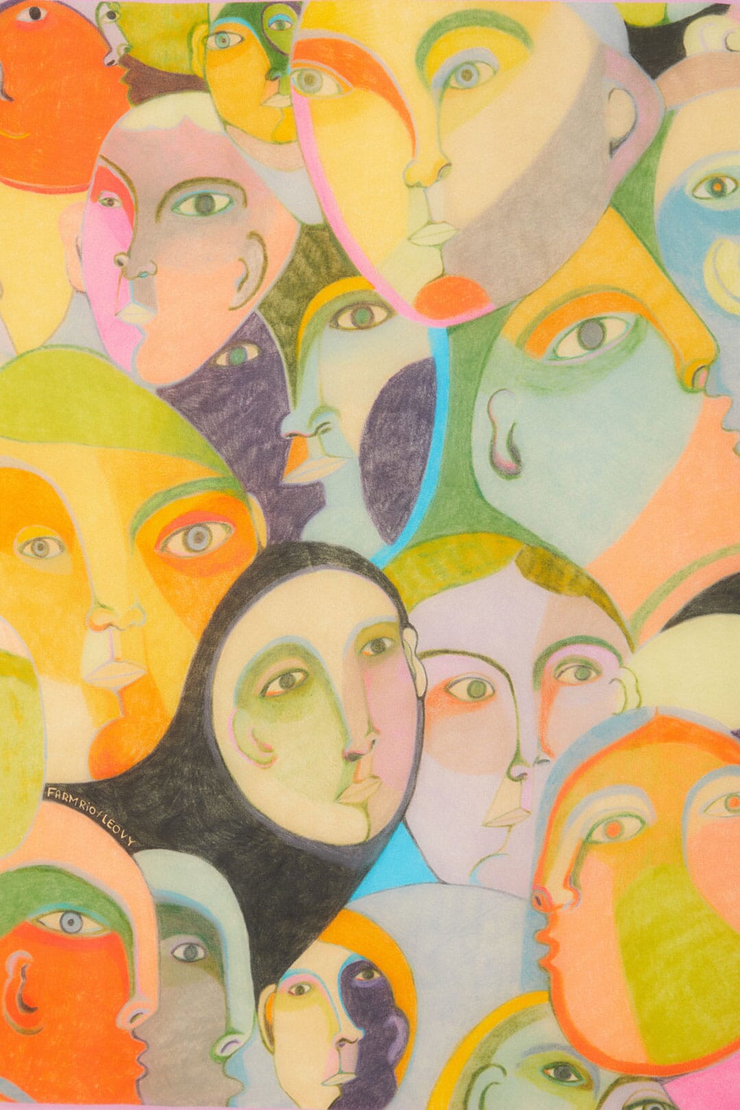 Crowded Series Drawing Scarf