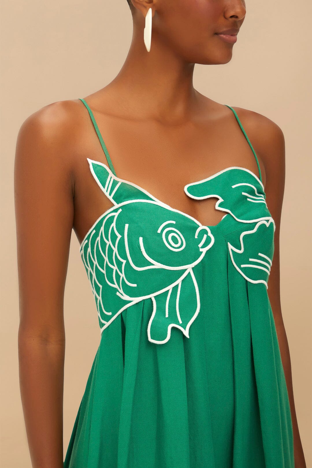 Green Fish Top LENZING™ ECOVERO™ Euroflax™ Midi Dress