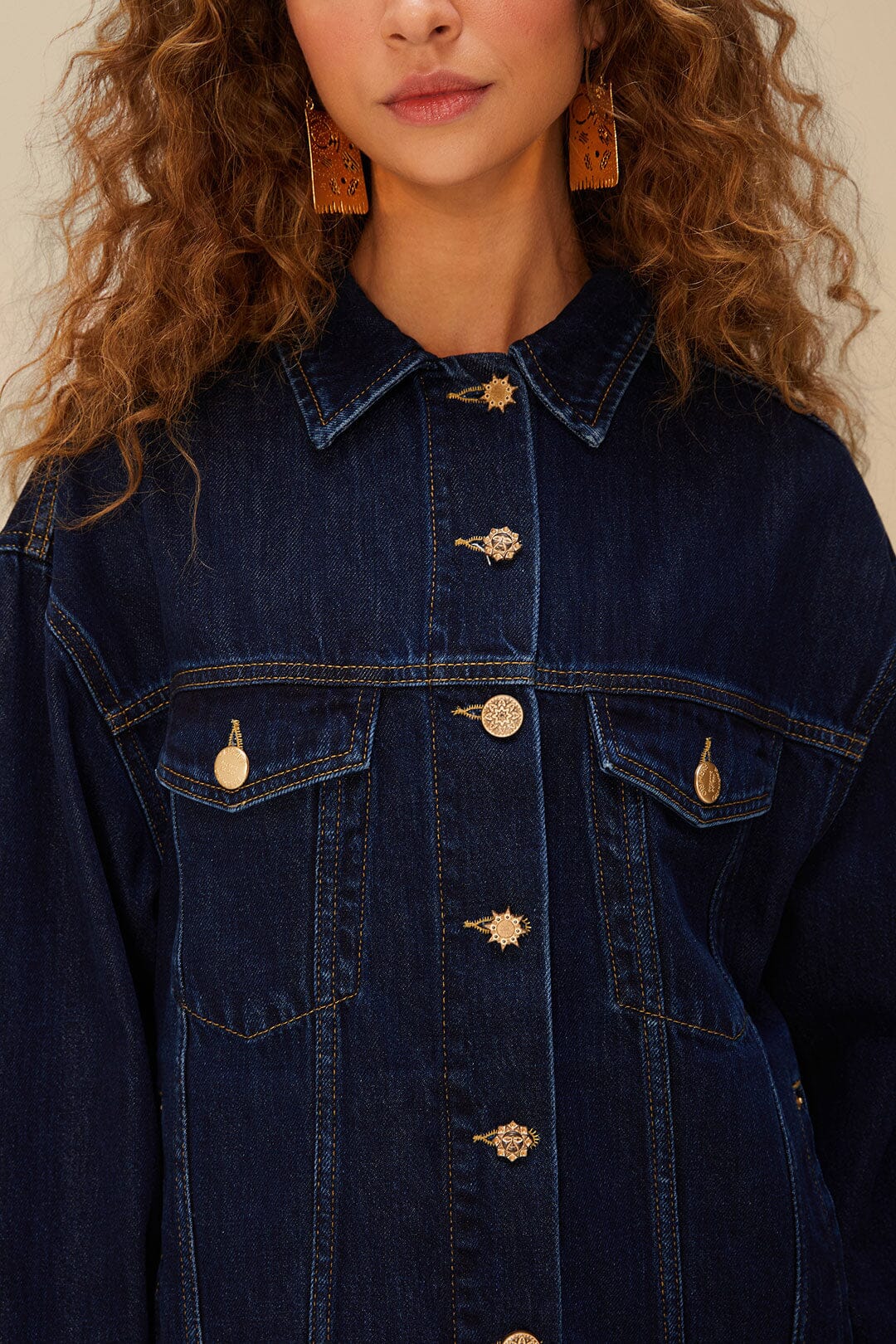 Dark Denim Buttoned Jacket