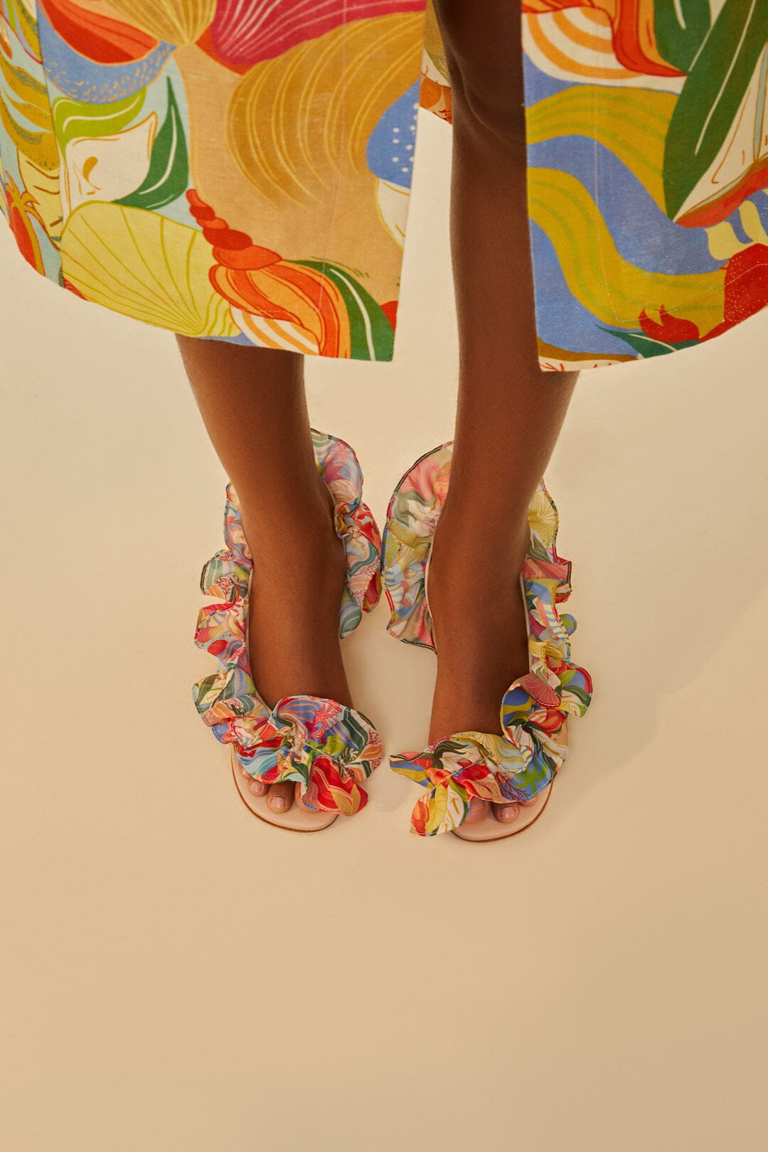 monstera sandals Multicolor Ocean View Monstera Heeled Sandal – FARM Rio