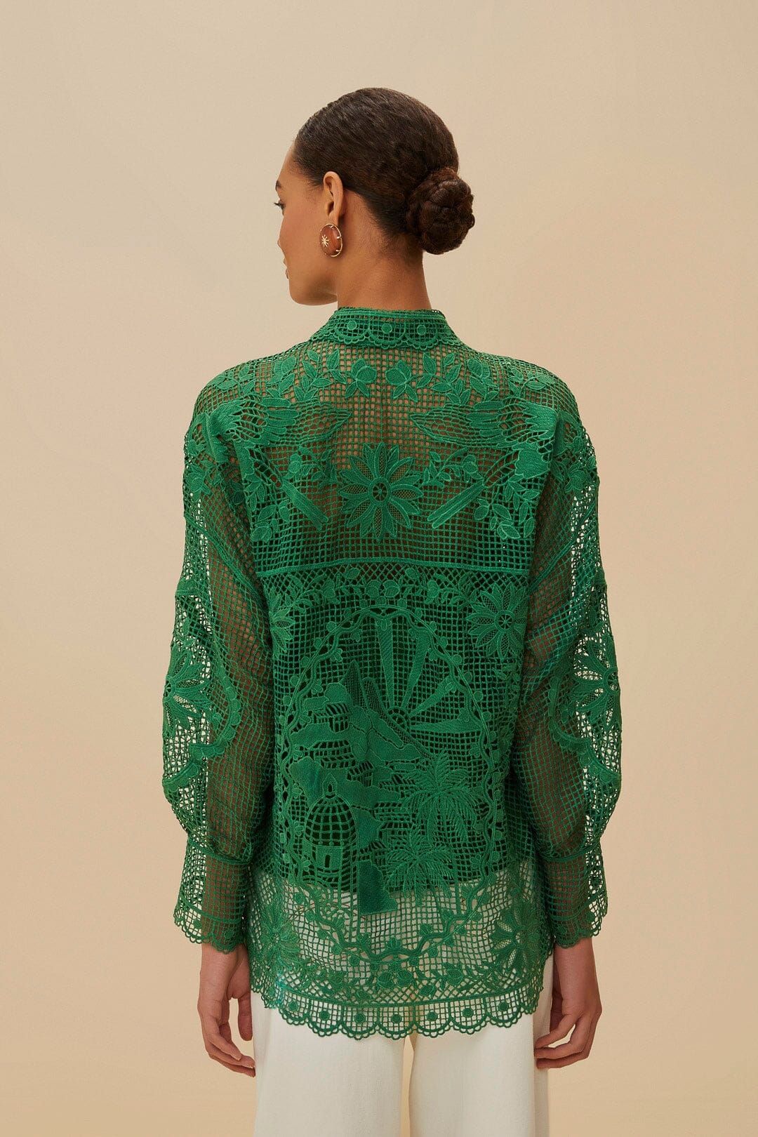 Green Landscape Guipure Shirt