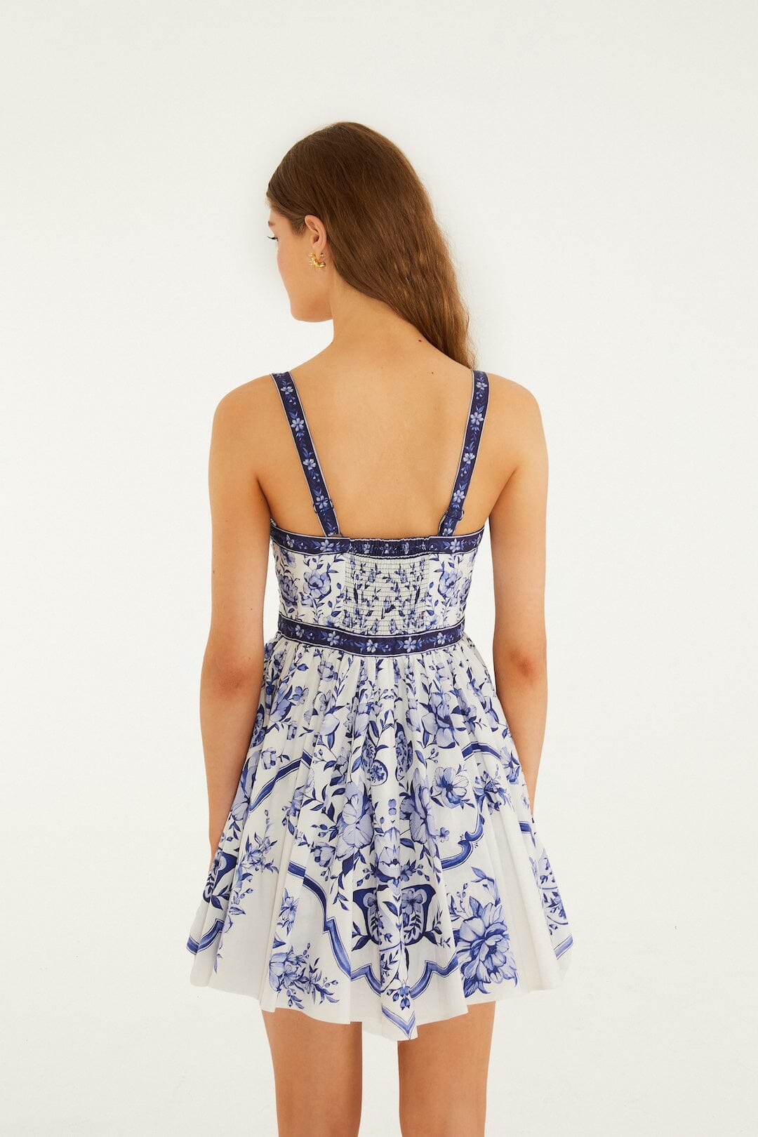Off-White Porcelain Garden Buttoned Mini Dress