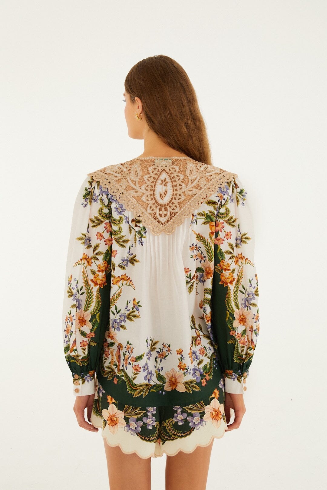 Sand Nature Lace Long Sleeve Blouse