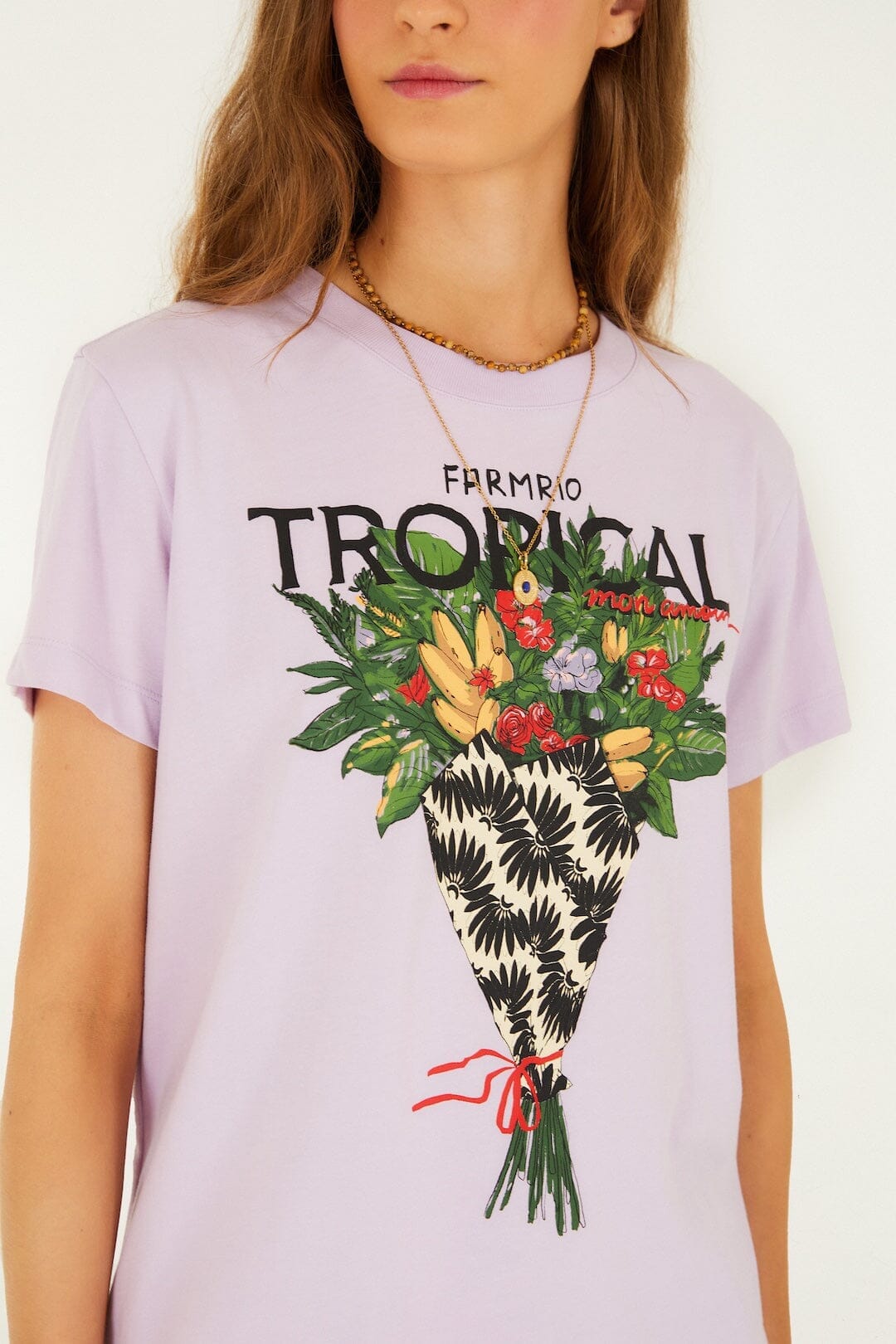Lilac Tropical Bouquet Organic Cotton T-Shirt