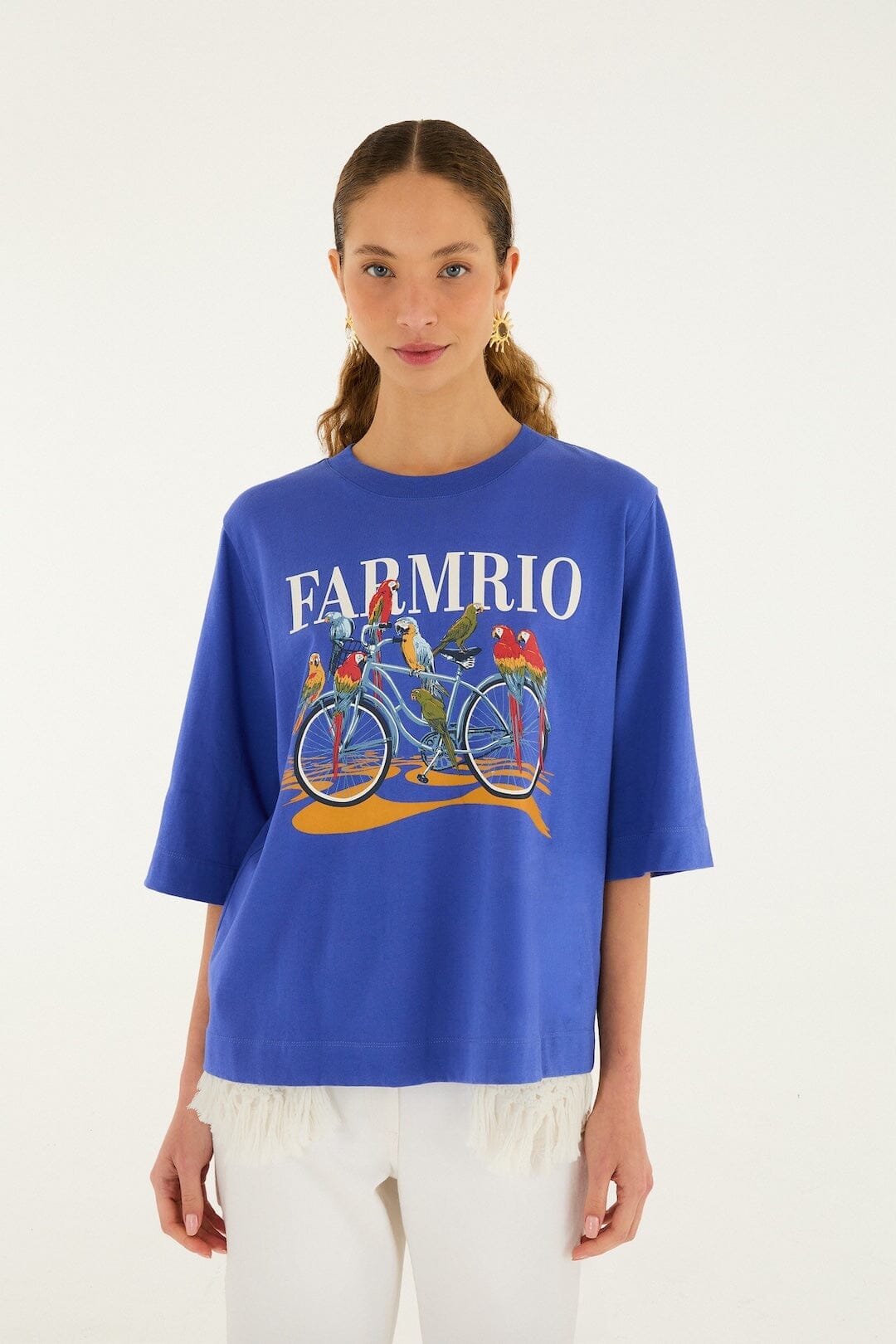 Blue Bike Birds T-Shirt