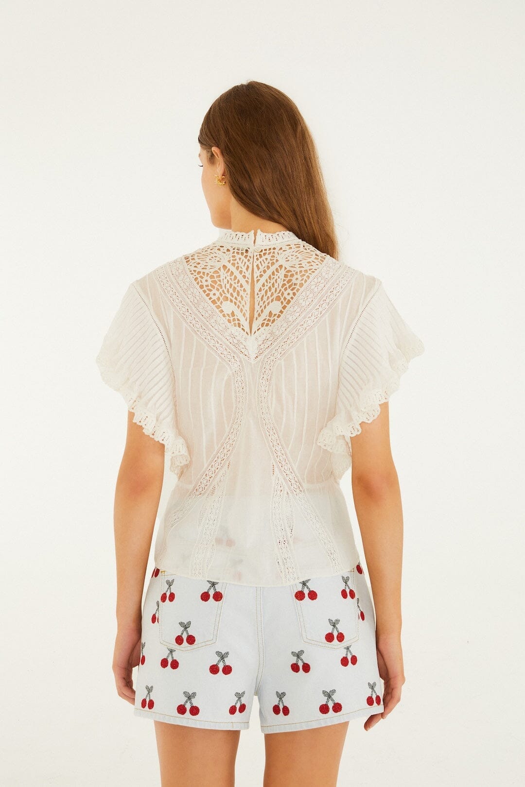 Off-White Organic Cotton Blouse With Appliqués