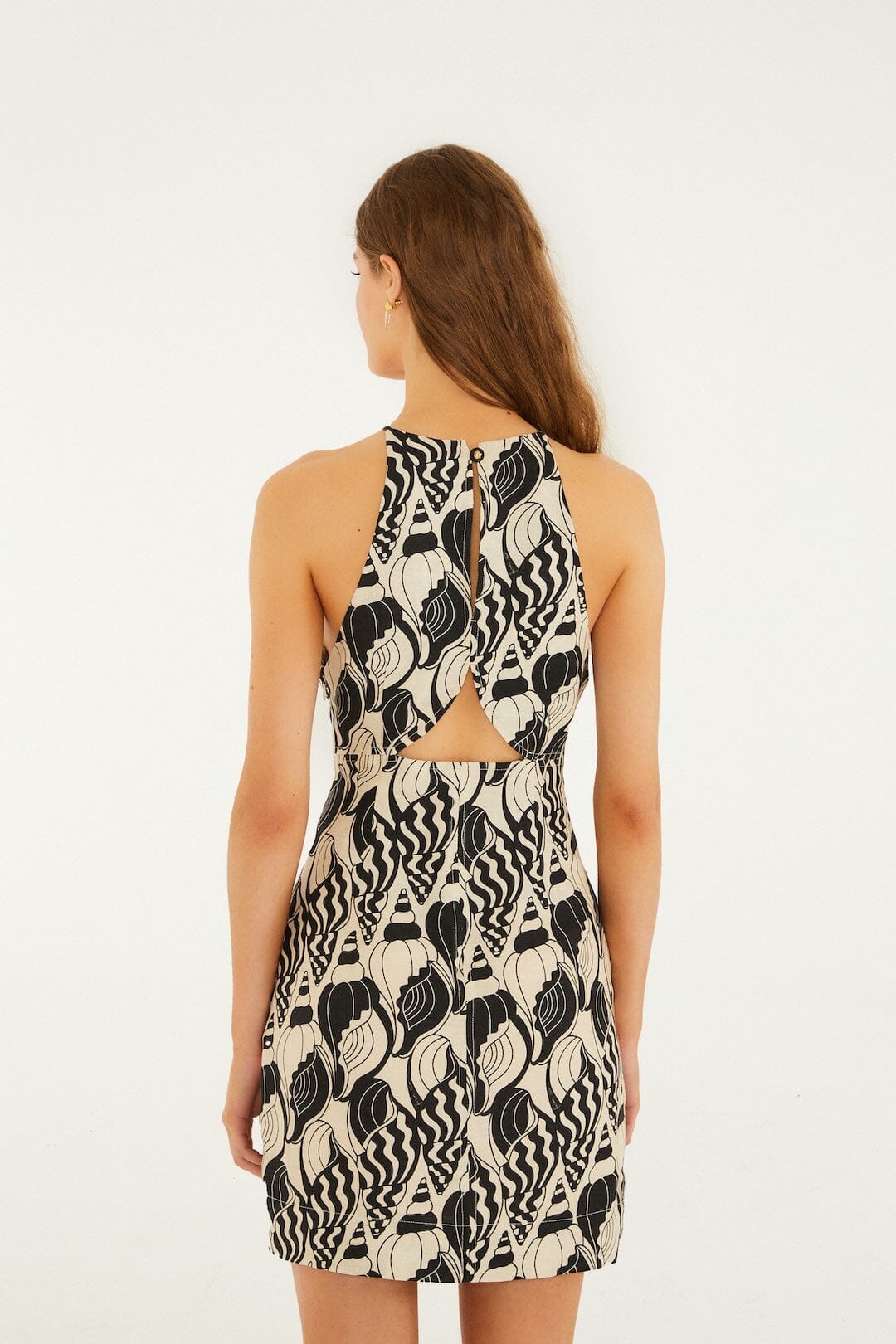 Sand Diamond Seashell Serenade Cut Out Mini Dress