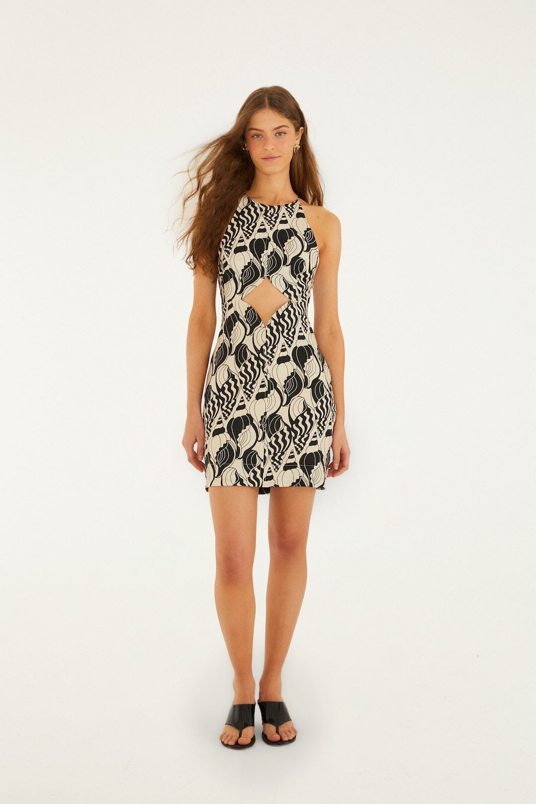 Sand Diamond Seashell Serenade Cut Out Mini Dress