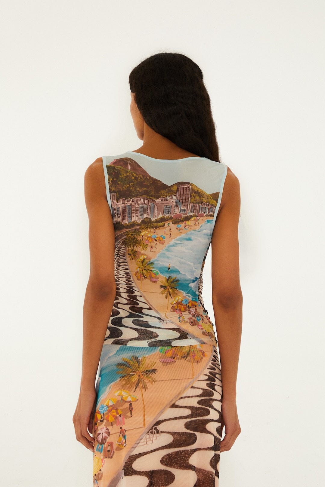 Multicolor Copacabana Beach Sleeveless Blouse
