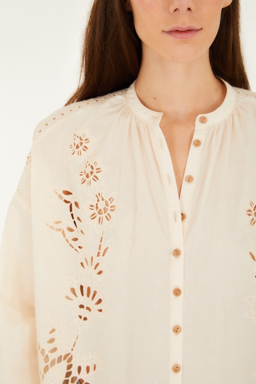 Soft Pink Artisanal Long Sleeve Blouse
