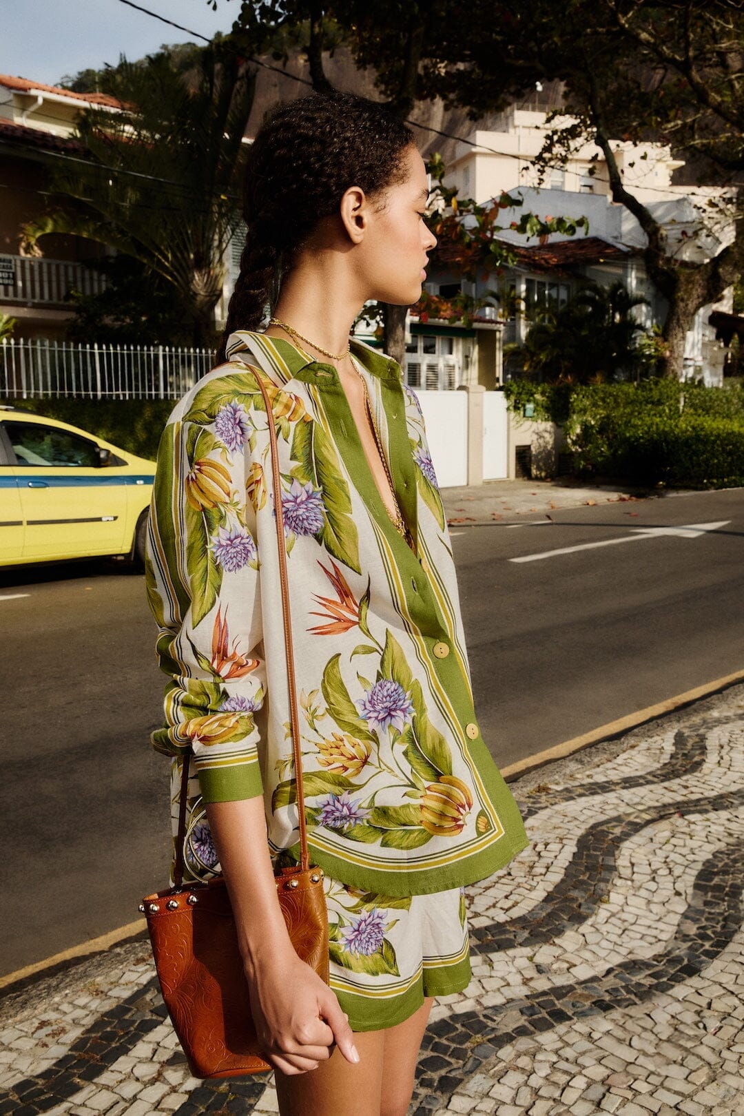 Sand Tropical Scarf Lenzing Ecovero Euroflax Shirt