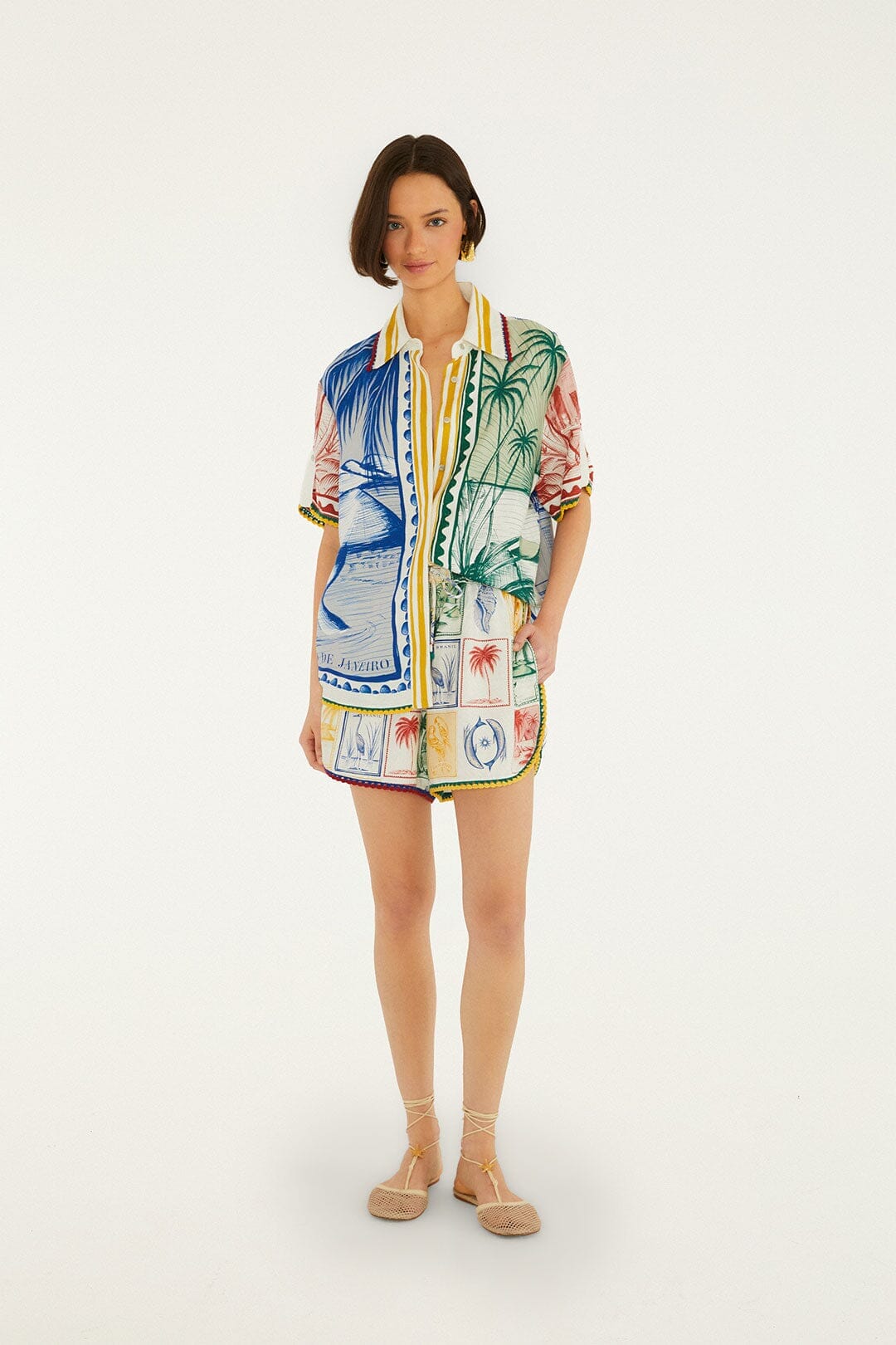 Off-White Brasil Vintage Crochet Lenzing Ecovero Euroflax Shorts