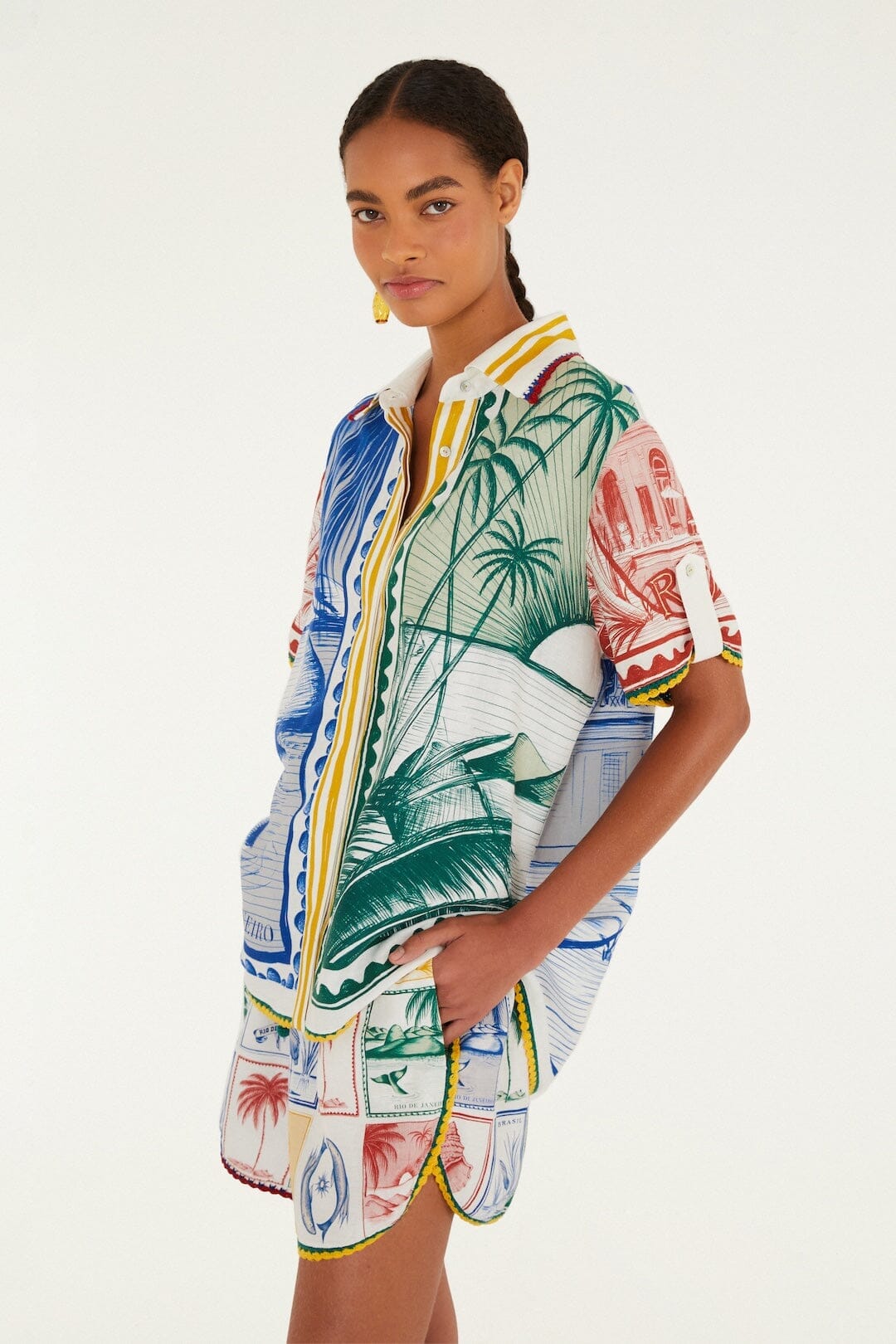 Off-White Brasil Vintage Crochet Lenzing Ecovero Euroflax Shorts