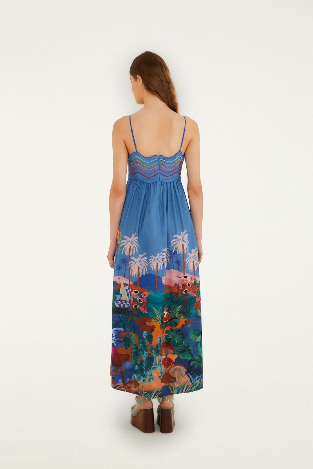 Multicolor Dream Landscape Sleeveless Maxi Dress