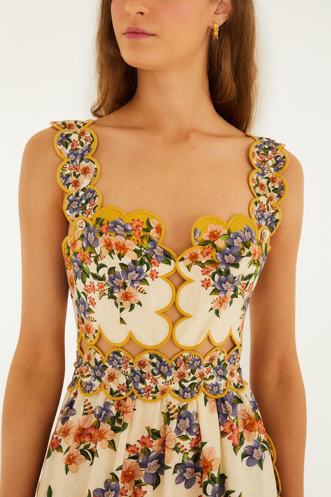 Sand Hilo Stripes Lenzing Ecovero Euroflax Midi Dress