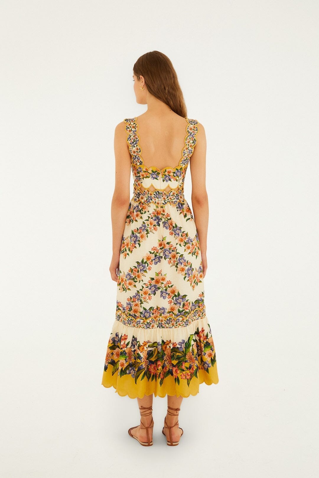 Sand Hilo Stripes Lenzing Ecovero Euroflax Midi Dress