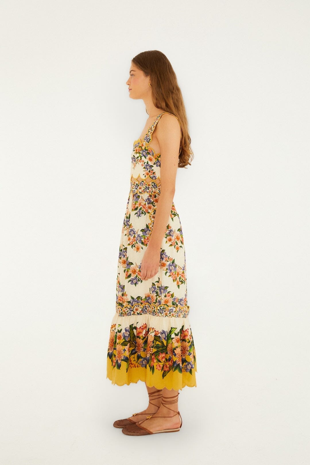 Sand Hilo Stripes Lenzing Ecovero Euroflax Midi Dress