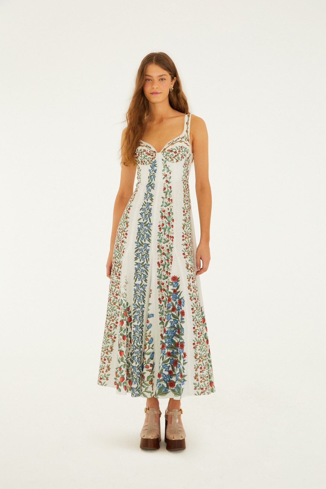 Off-White Fruit Beauty Lenzing Ecovero Euroflax Maxi Dress