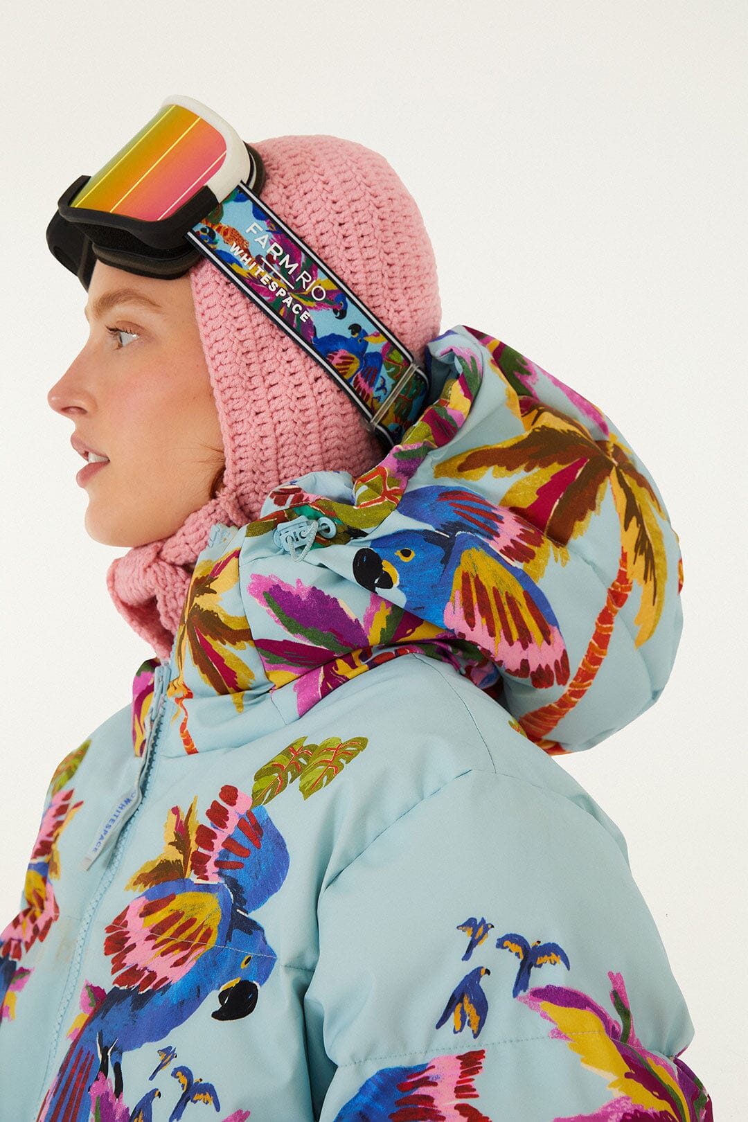 Blue Macaw Puffer Jacket