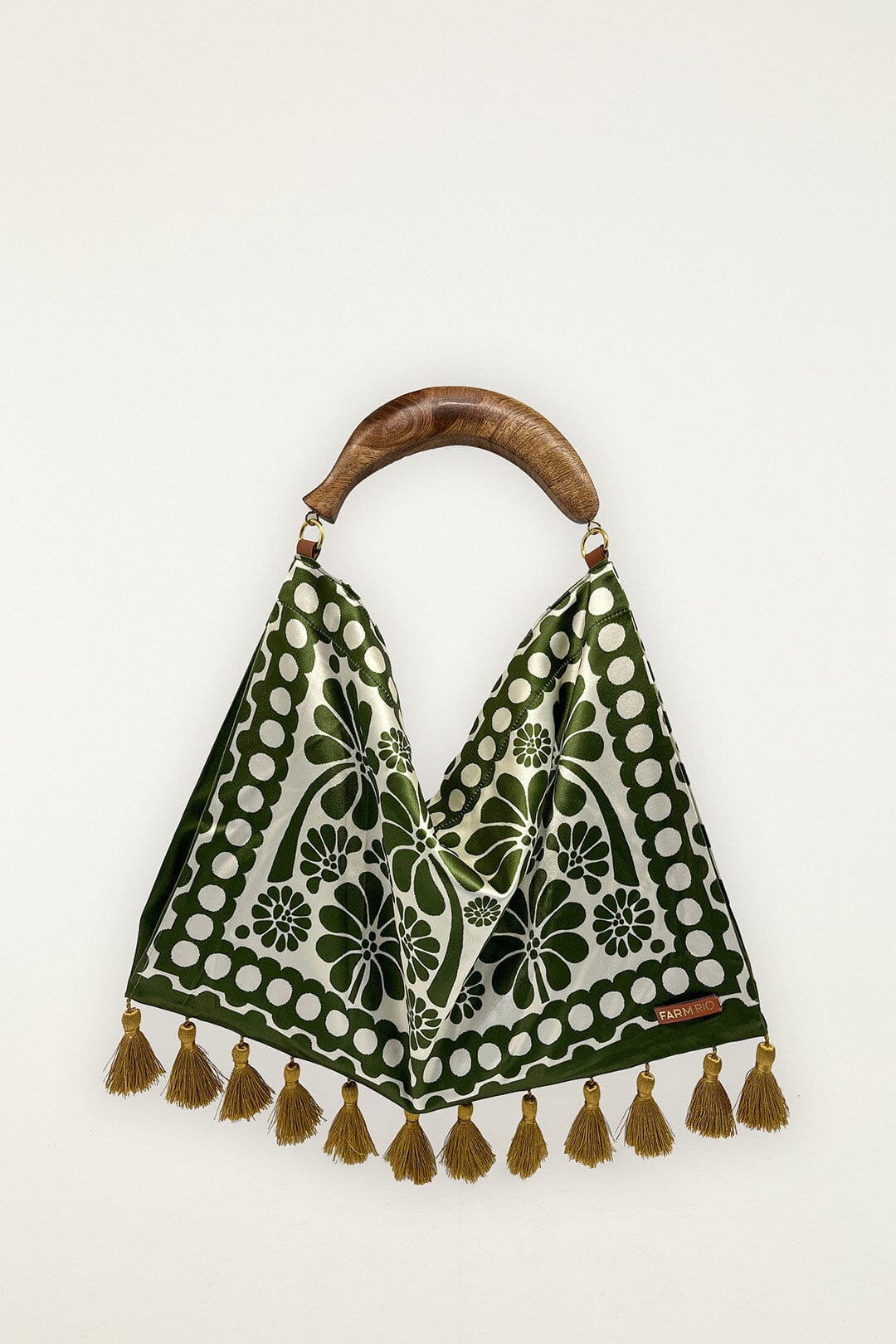 Green Jacquard Tassels Mini Bag
