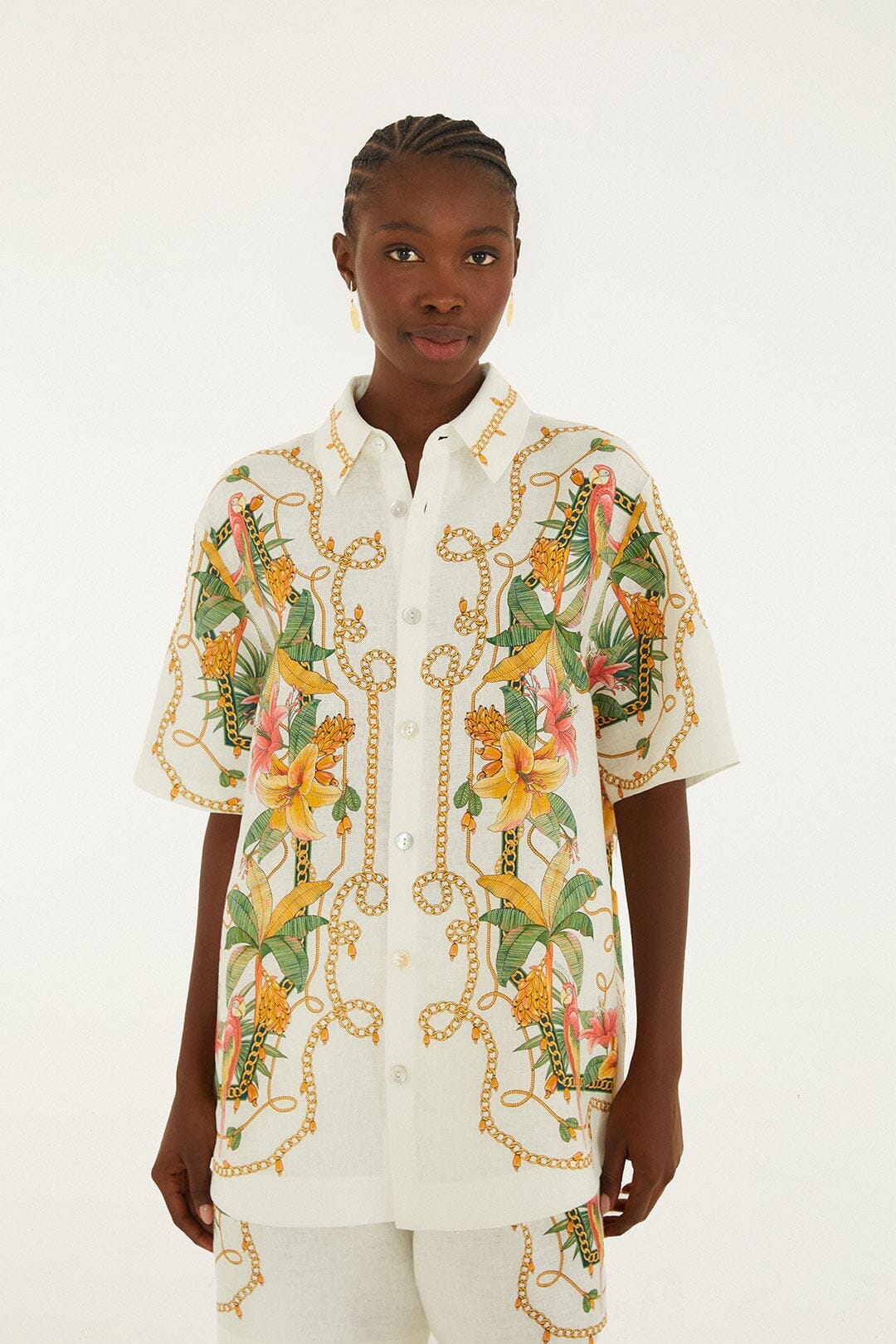 Off-White Tropical Royalty 3d Euroflax Premium Linen Shirt