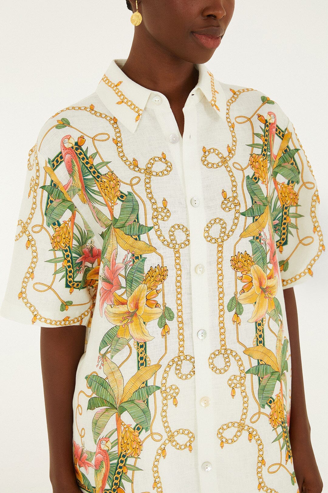 Off-White Tropical Royalty 3d Euroflax Premium Linen Shirt