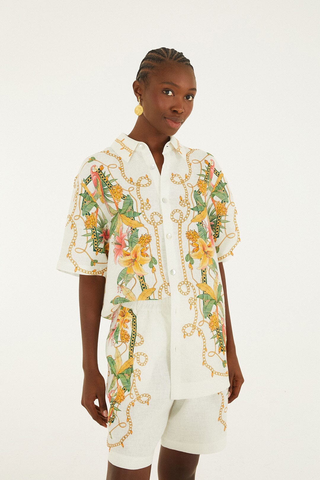 Off-White Tropical Royalty 3d Euroflax Premium Linen Shirt