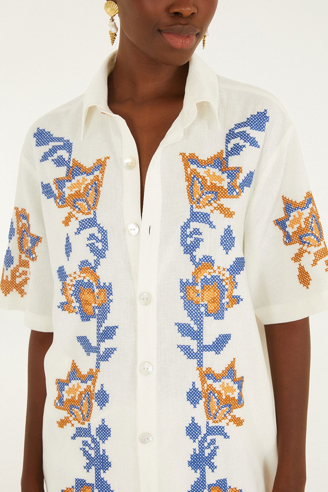 Mica Embroidered Lenzing Ecovero Euroflax Shirt