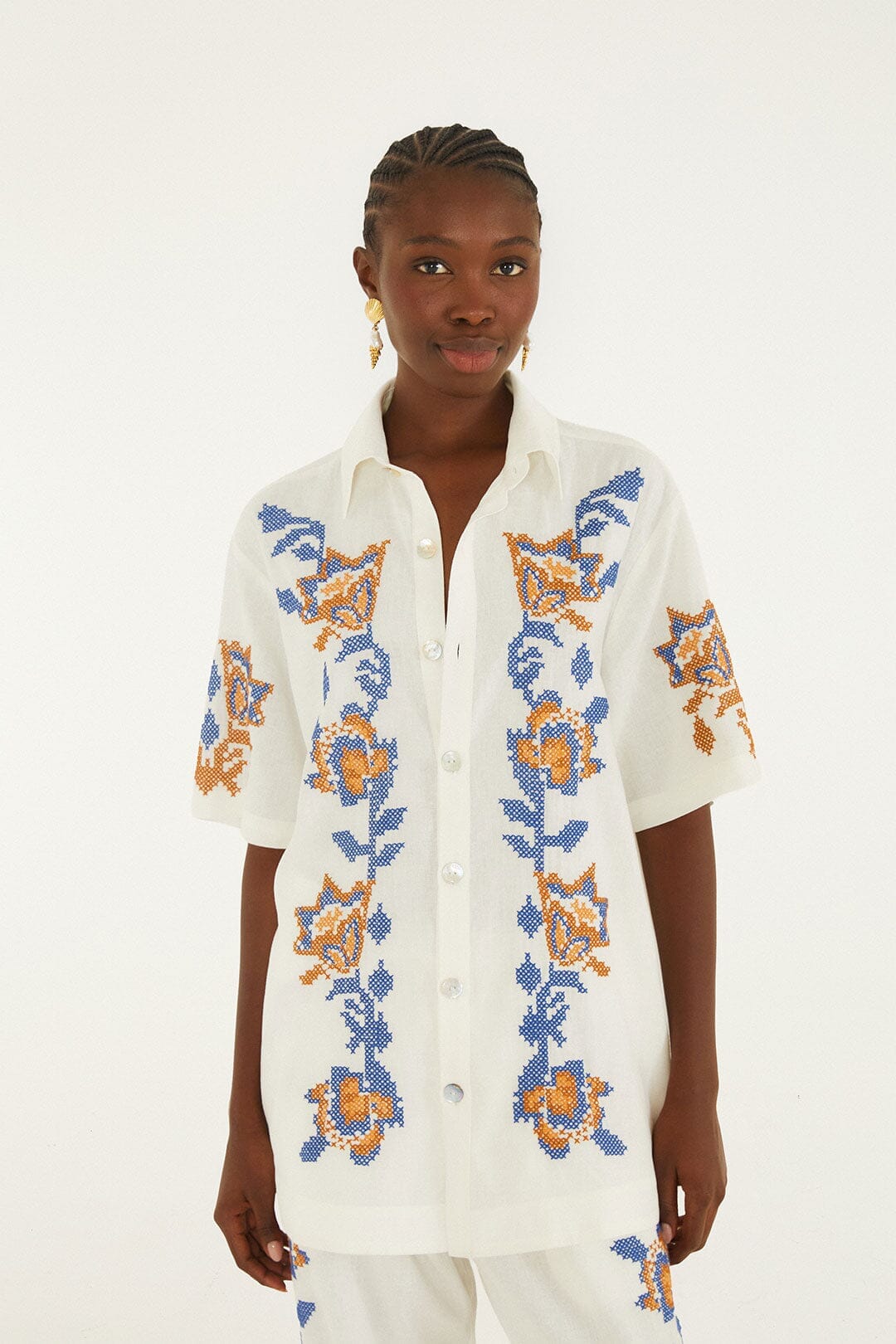 Mica Embroidered Lenzing Ecovero Euroflax Shirt