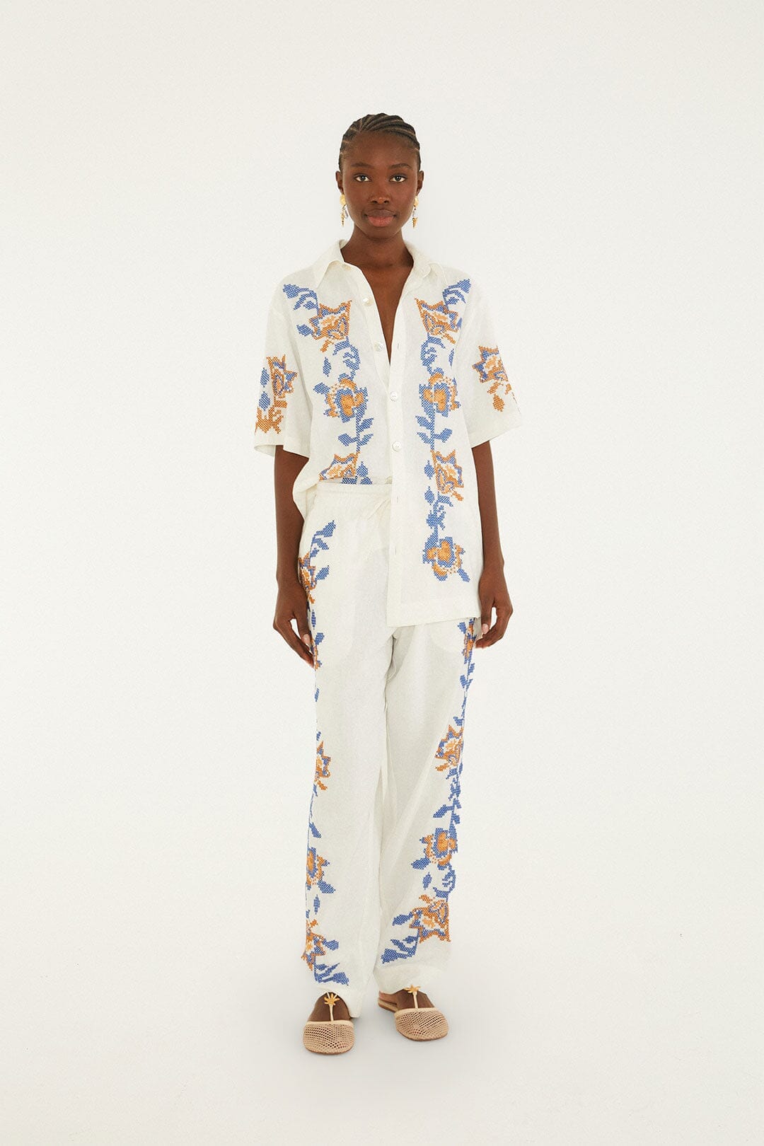 Mica Embroidered Lenzing Ecovero Euroflax Shirt