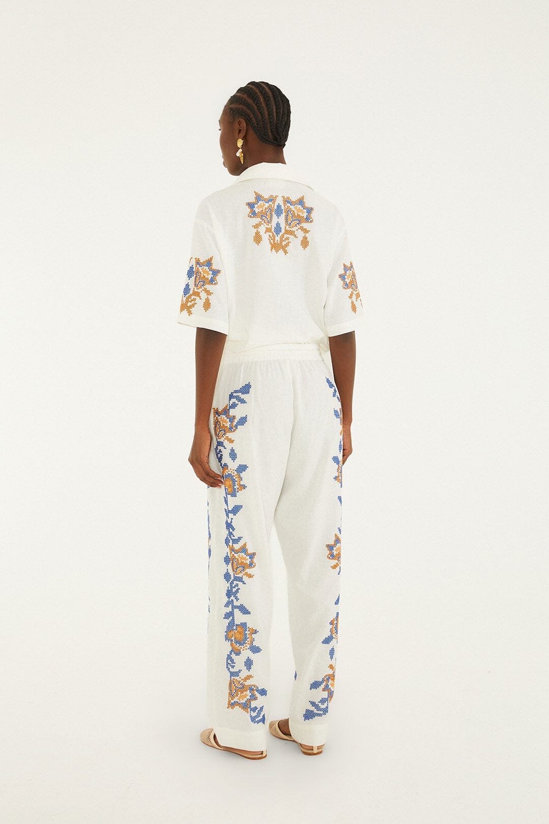 Mica Embroidered Lenzing Ecovero Euroflax Pants