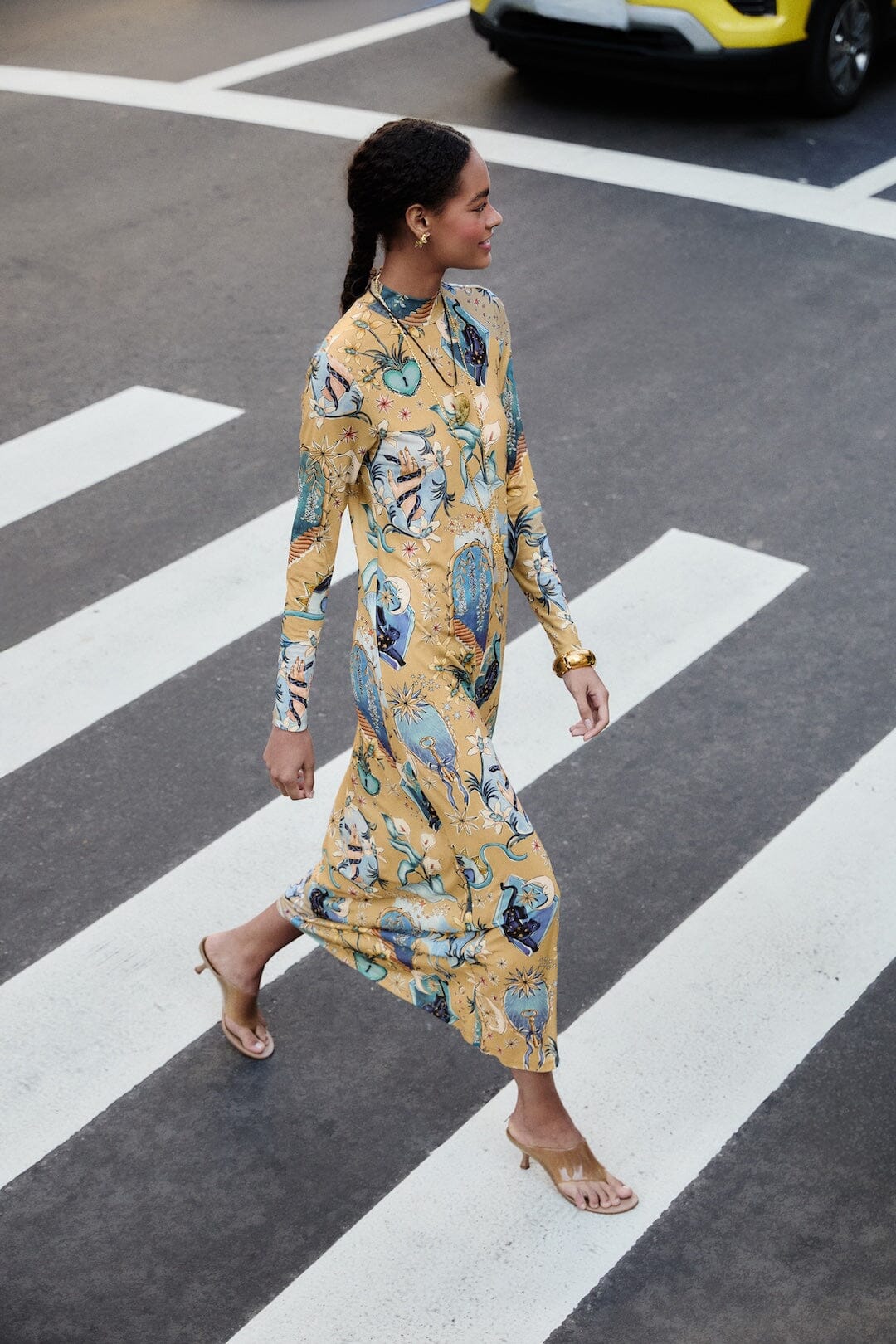 Sand Mystical Long Sleeve Maxi Dress