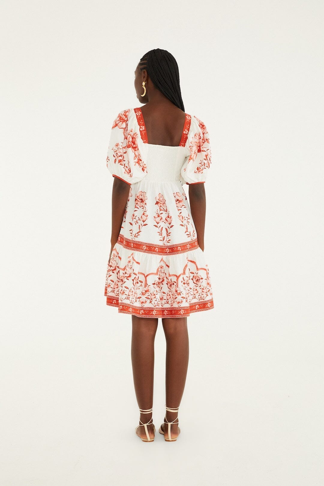 Red Porcelain Garden Mini Dress