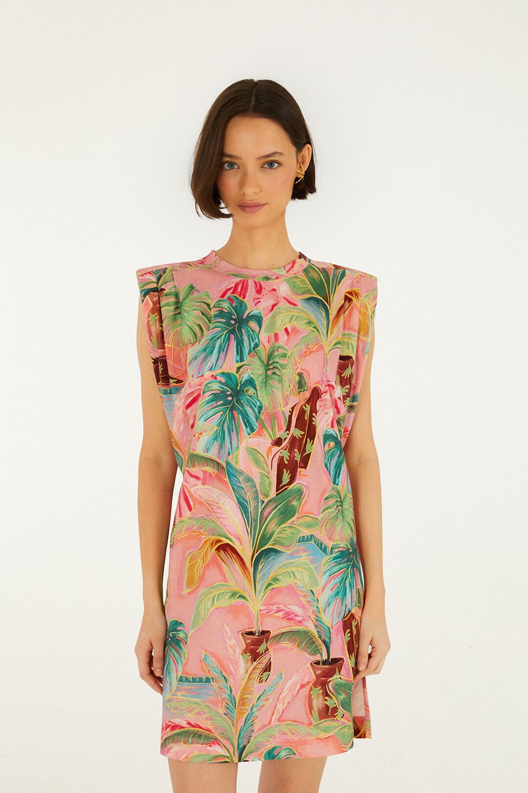 Pink Pool Time Padded Shoulder Organic Cotton T-Shirt