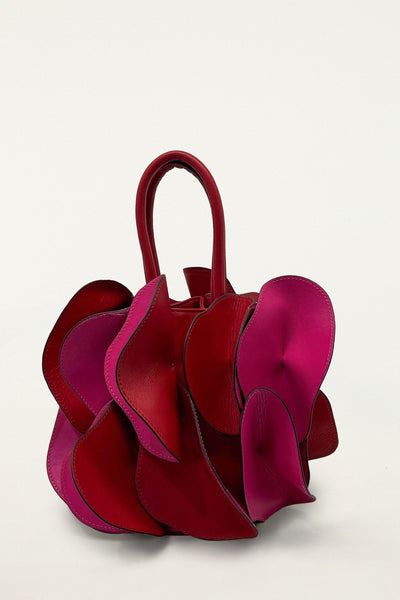 Pink Red Leather Flower Bag | FARM Rio