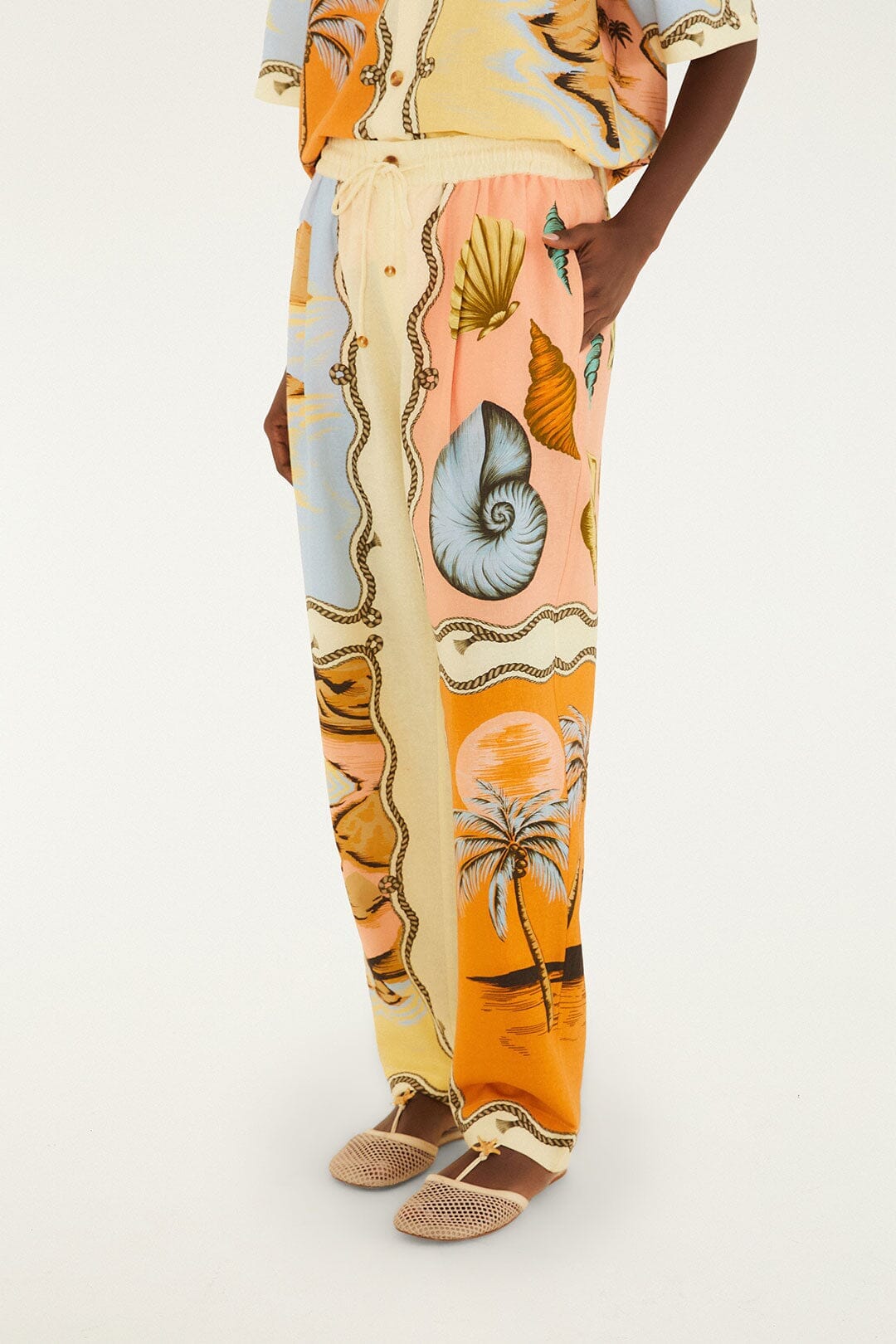 Multicolor Rio Souvenir Mixed Scarf Lenzing Ecovero Euroflax Pants