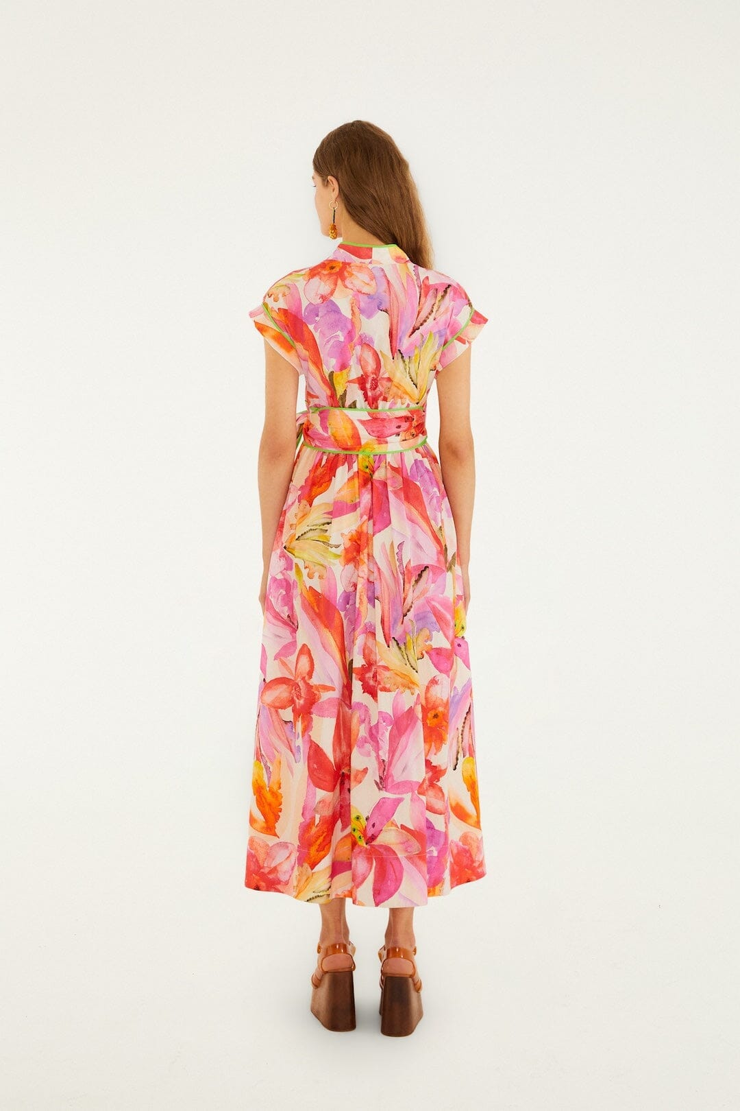 Multicolor Artsy Flora Belted Maxi Dress
