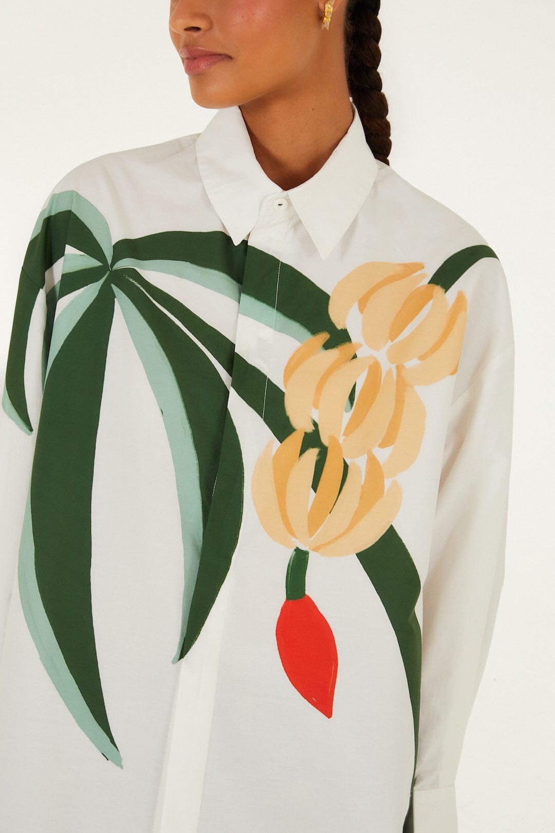 Graphic Banana Tree Organic Cotton Applique Shirt