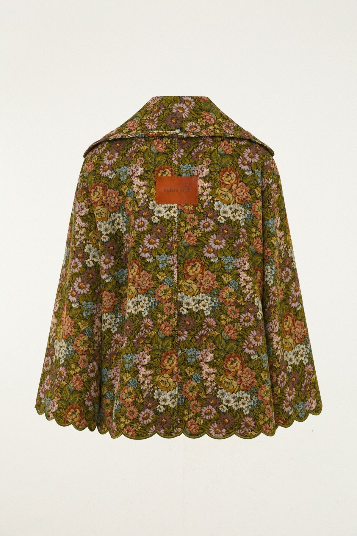 Flower Jacquard Lapel Trench Coat