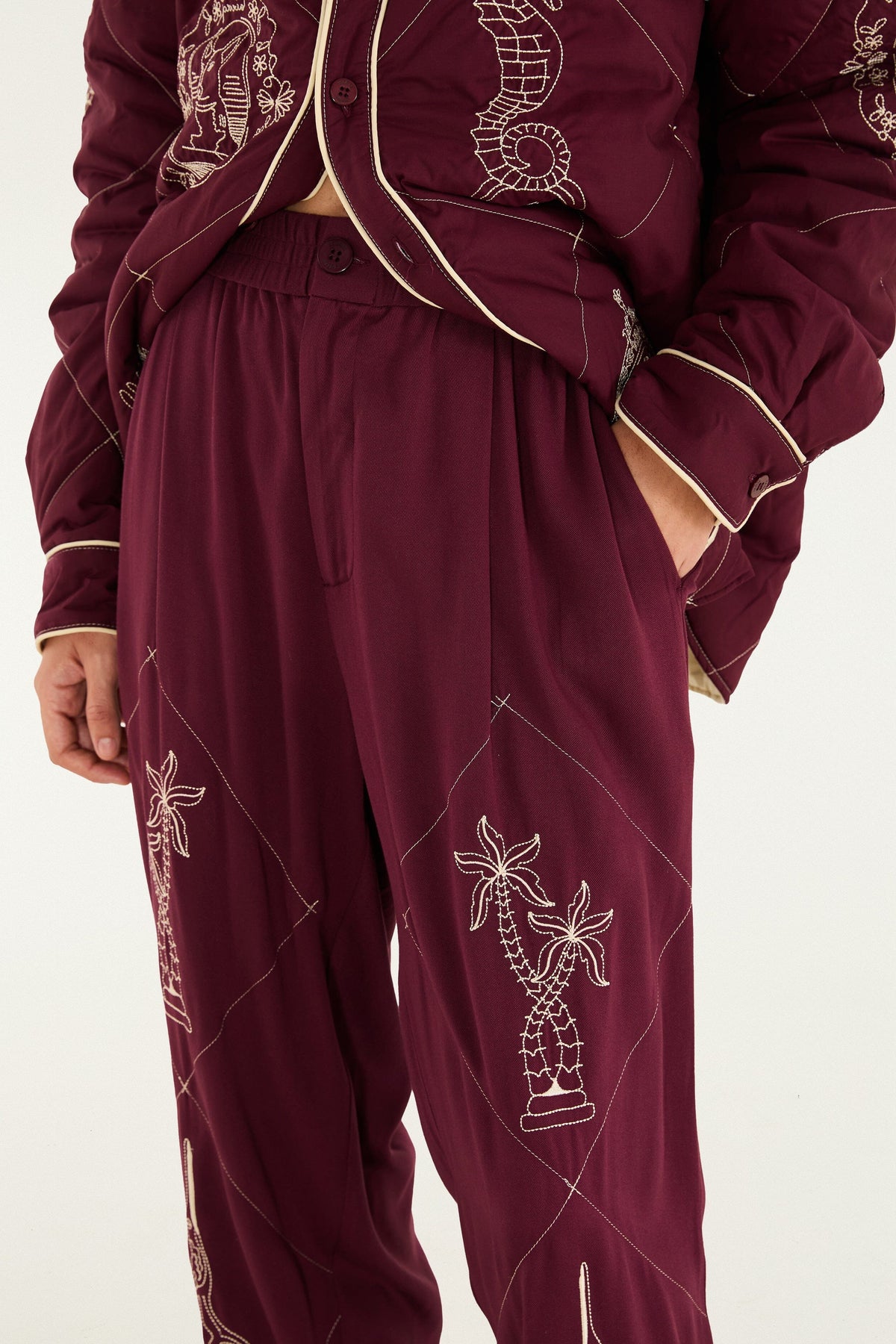 Vintage Souvenirs Embroidered Pants