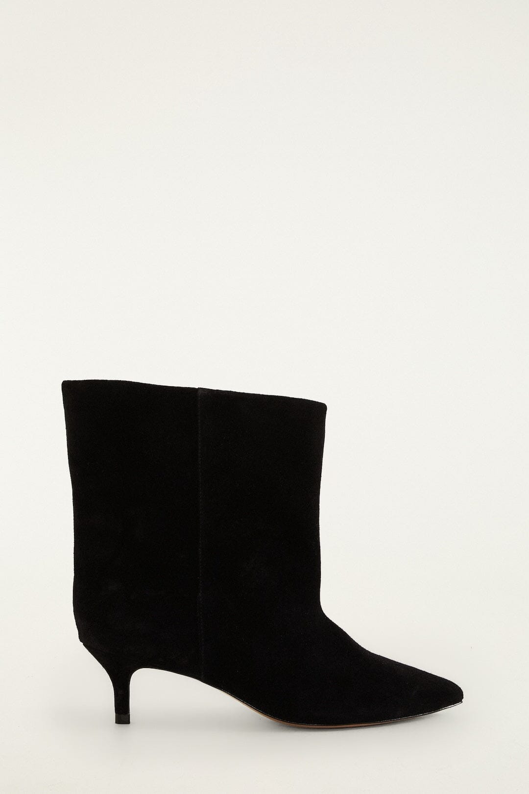 Black Suede Heeled Ankle Boot