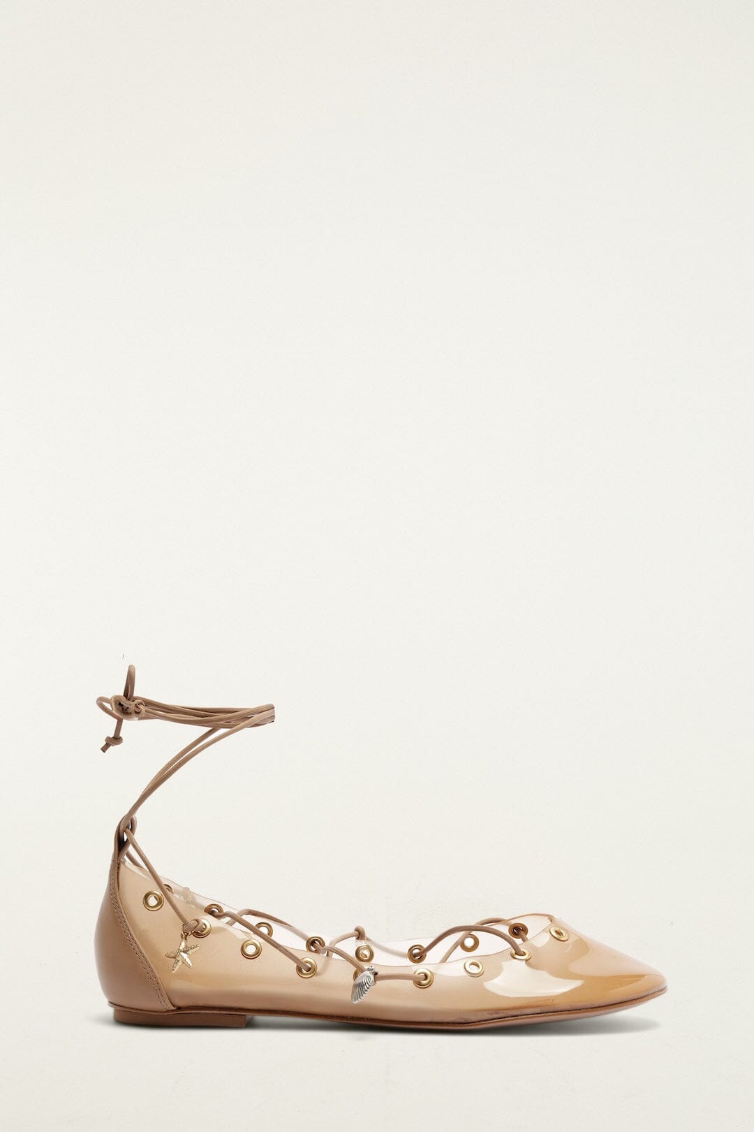 Yellow Sea Lace Up Jelly Ballerina