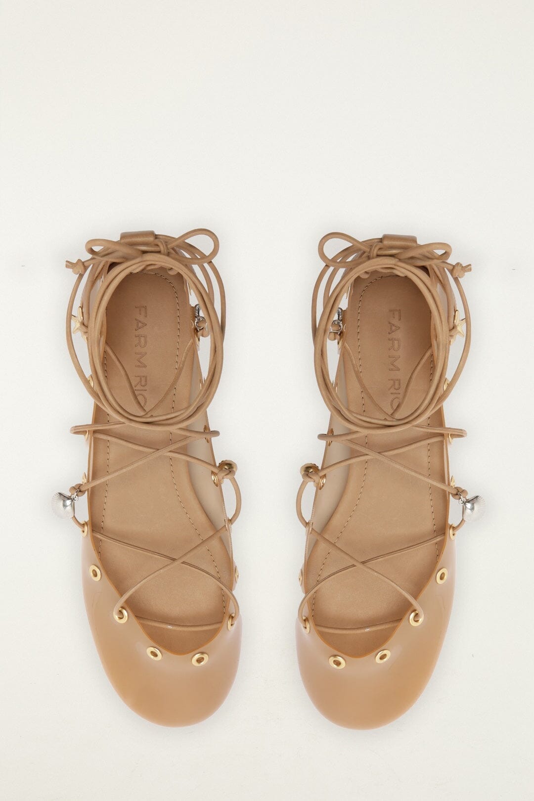 Yellow Sea Lace Up Jelly Ballerina
